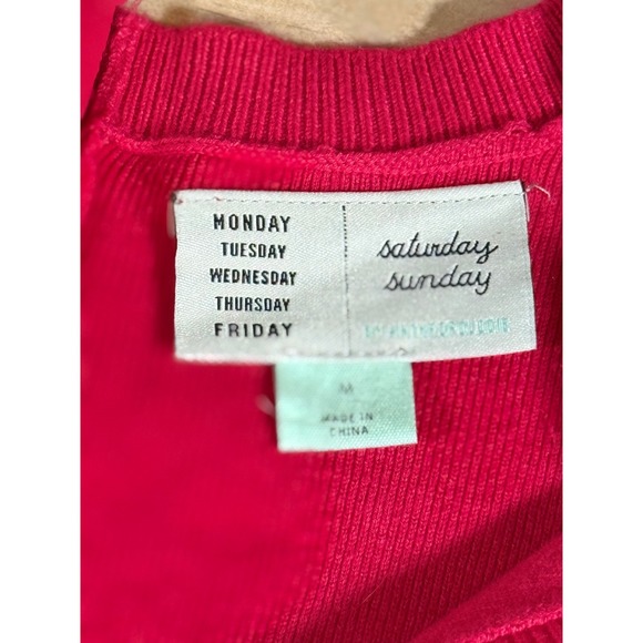 Saturday/Sunday Pink V Neck Long Sleeve Sweater Dress Sz Medium - Picture 5 of 7